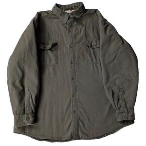 Cold Storage Men's Fleece Lined Olive Green Button Up Jacket XL